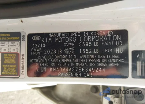 2014 Kia Rio Lx from USA, damaged, VIN KNADM4A37E6349244